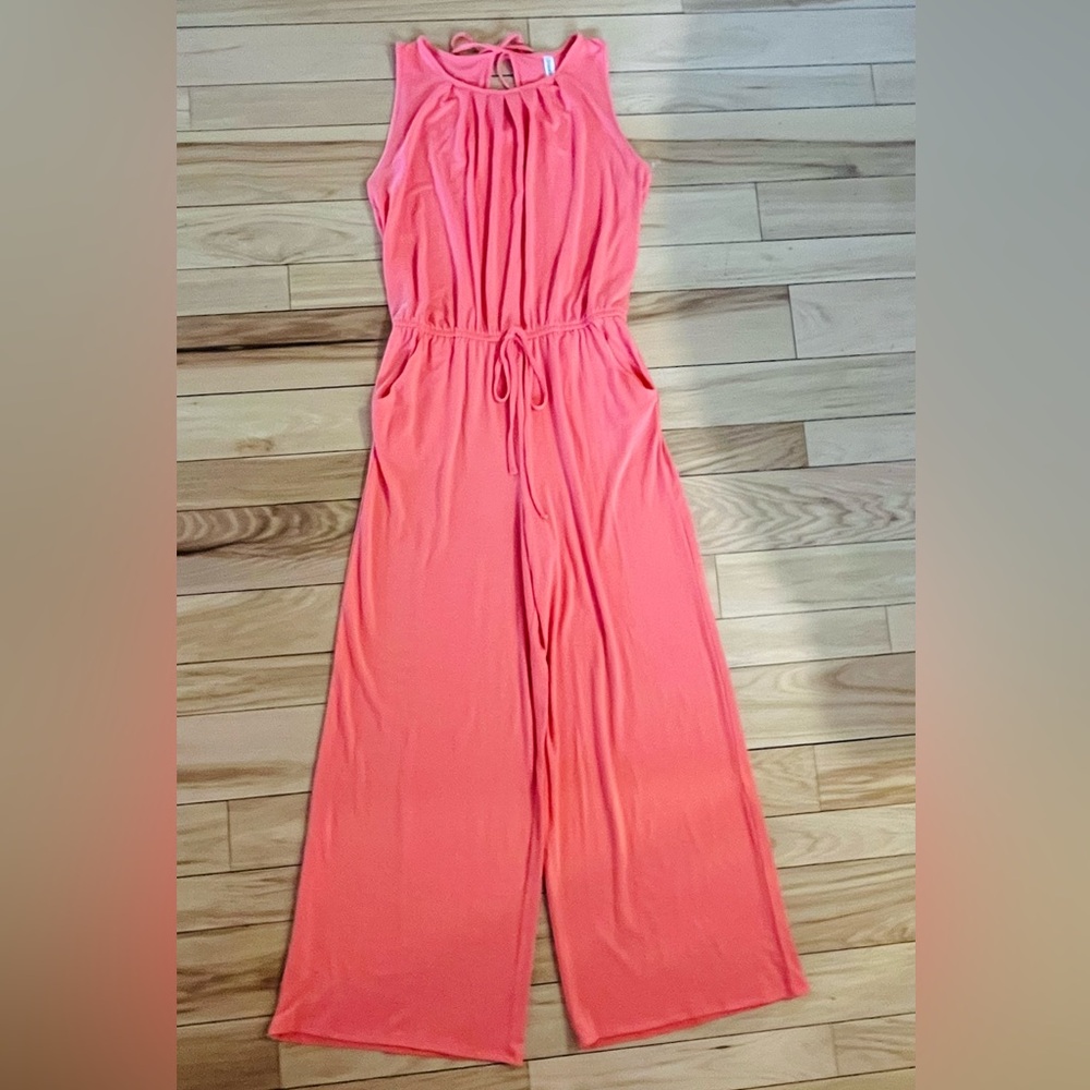Zenana Outfitters Pink and Orange Jumpsuit Sleeveless Relaxed Fit